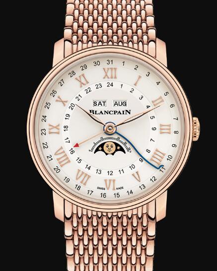 Review Blancpain Villeret Watch Price Review Quantième Complet Phases de Lune GMT Replica Watch 6676 3642 MMB